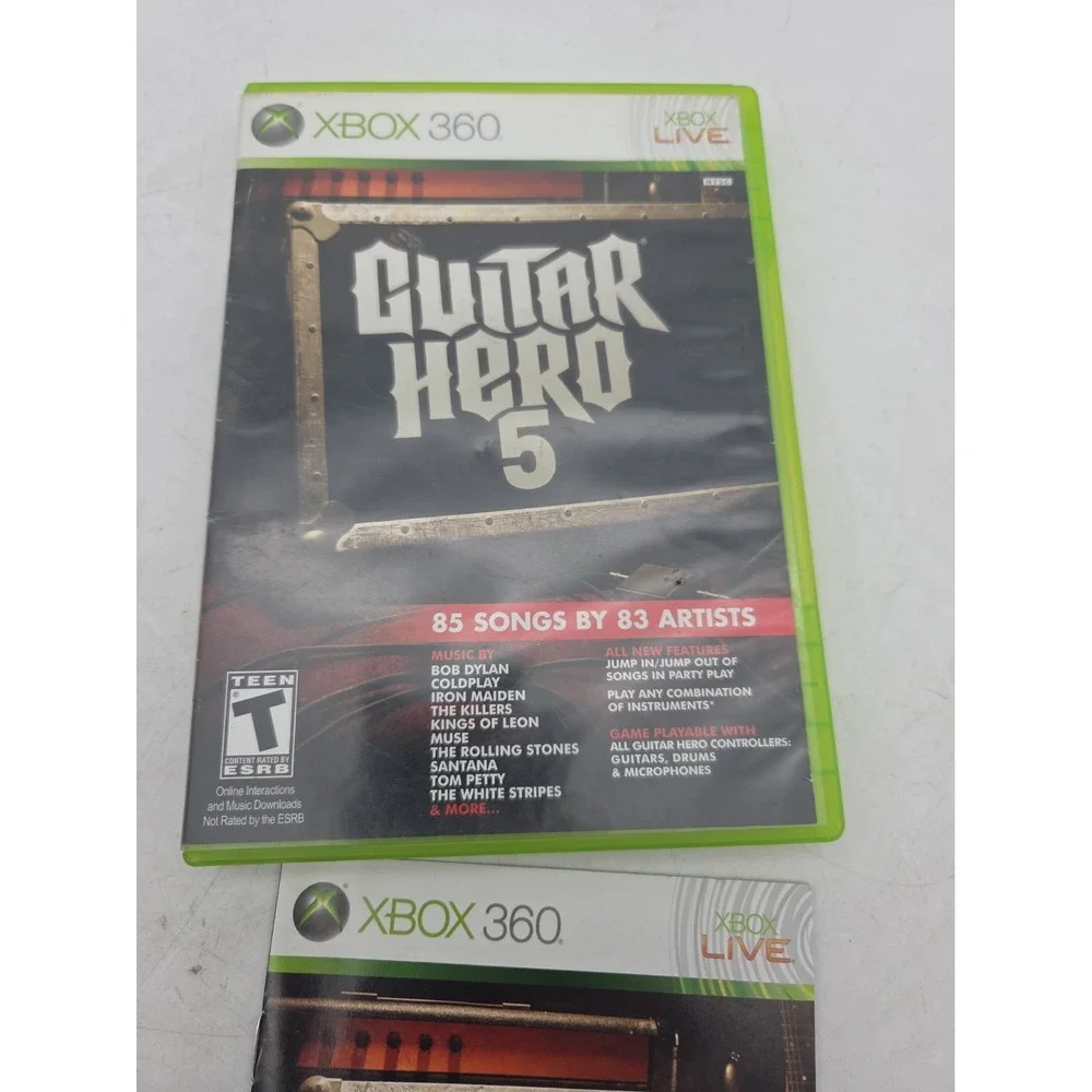 Guitar Hero 5 For Microsoft XBOX 360: Complete In Box, Manual, Tested WORKING